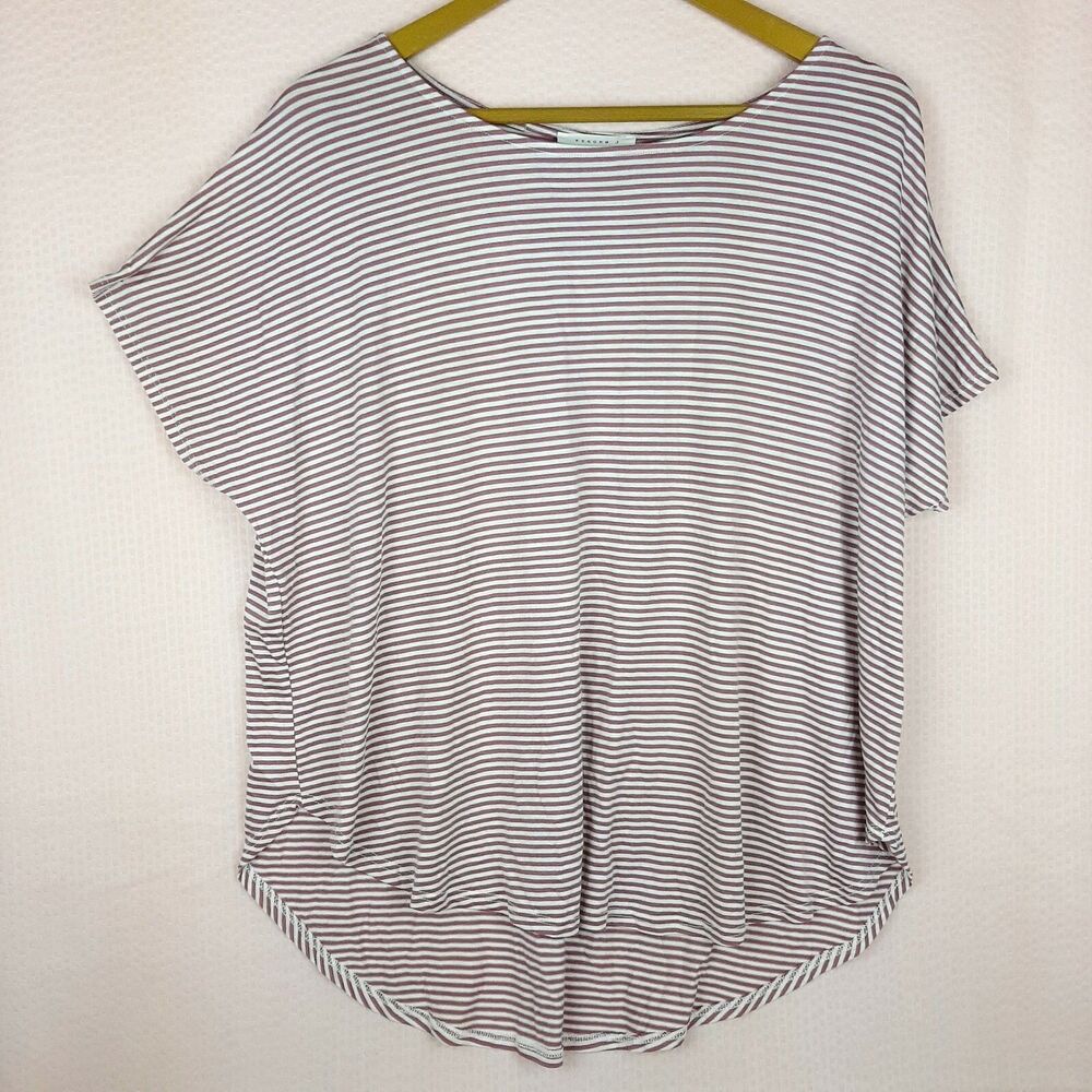 Reborn J Knit Top Striped Blouse Stretch Made in USA Size XL